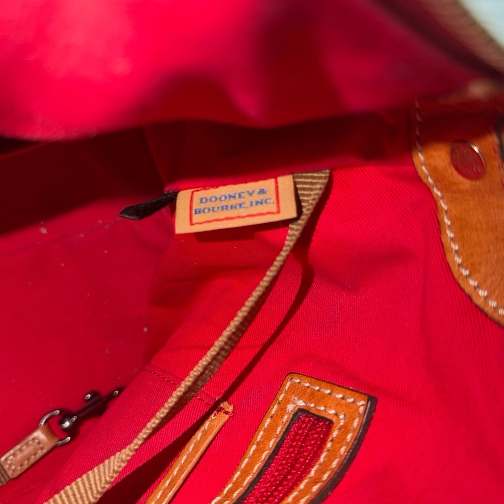Dooney & Bourke Red Crocodile-Embossed Satchel - Picture 12 of 12